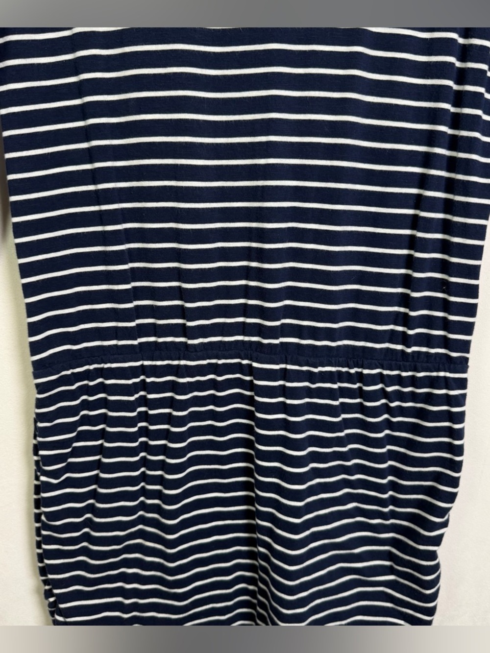 Hatley Women’s Navy White Striped Ruched Dress Sz M Nautical Coastal Preppy - Picture 4 of 9